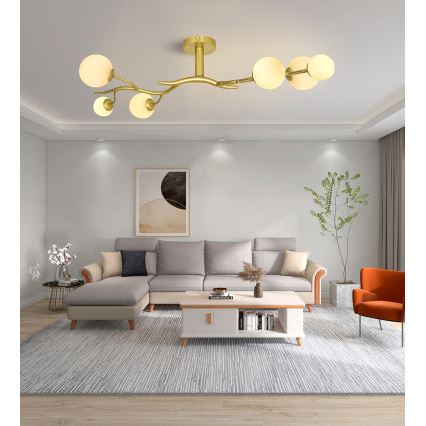Brilagi - Lampadario a plafone LED MISTEL 6xG9/3W/230V oro/bianco