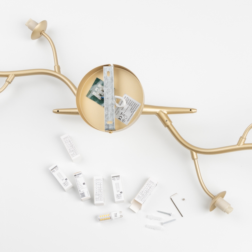 Brilagi - Lampadario a plafone LED MISTEL 6xG9/3W/230V oro/bianco