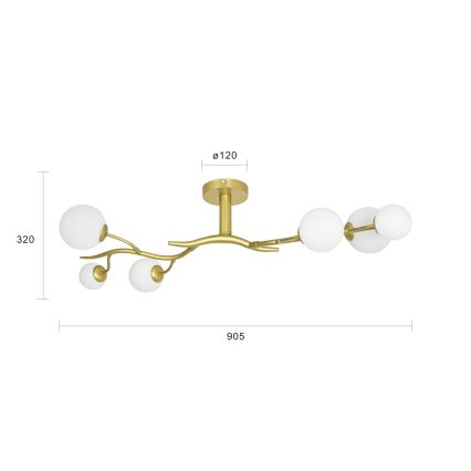 Brilagi - Lampadario a plafone LED MISTEL 6xG9/3W/230V oro/bianco