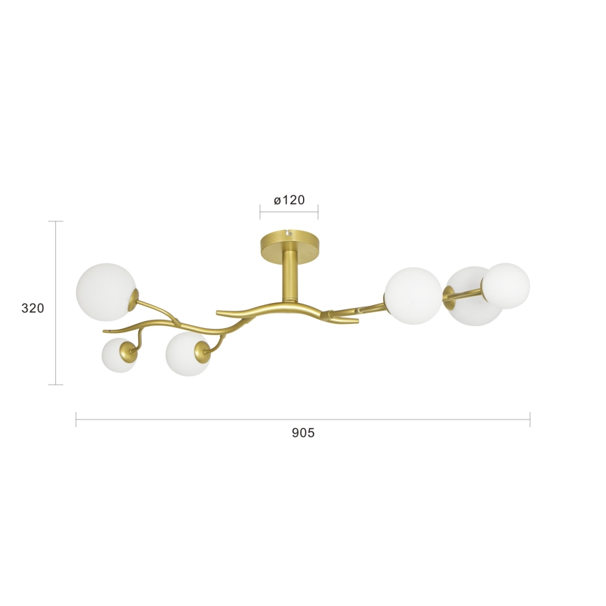 Brilagi - Lampadario a plafone LED MISTEL 6xG9/3W/230V oro/bianco