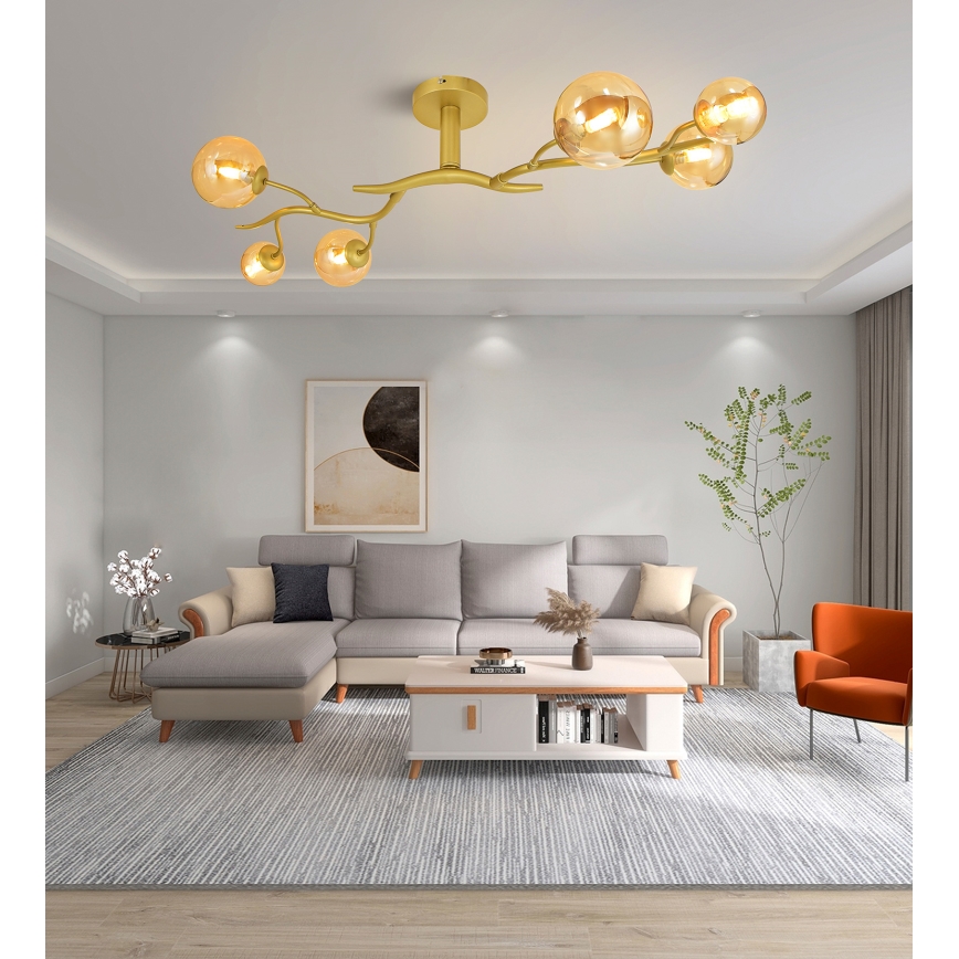 Brilagi - Lampadario a plafone LED MISTEL 6xG9/3W/230V oro
