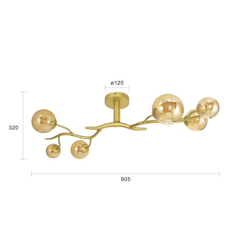 Brilagi - Lampadario a plafone LED MISTEL 6xG9/3W/230V oro