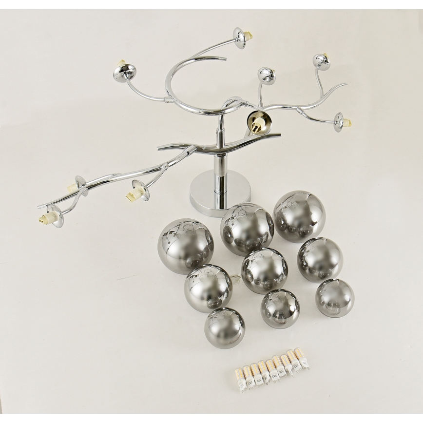 Brilagi - Lampadario a plafone LED MISTEL 9xG9/3W/230V cromo lucido/fumé