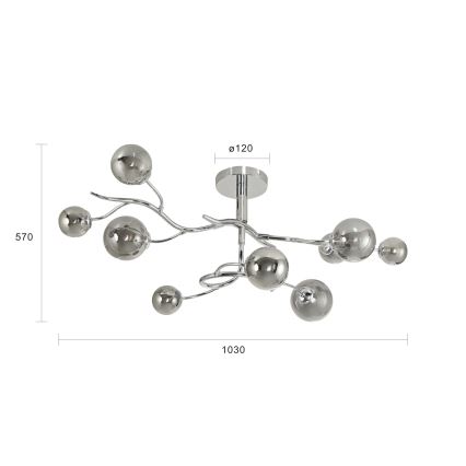 Brilagi - Lampadario a plafone LED MISTEL 9xG9/3W/230V cromo lucido/fumé