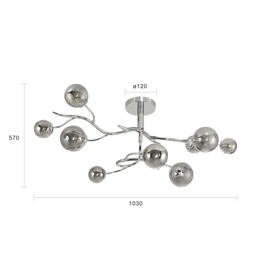 Brilagi - Lampadario a plafone LED MISTEL 9xG9/3W/230V cromo lucido/fumé
