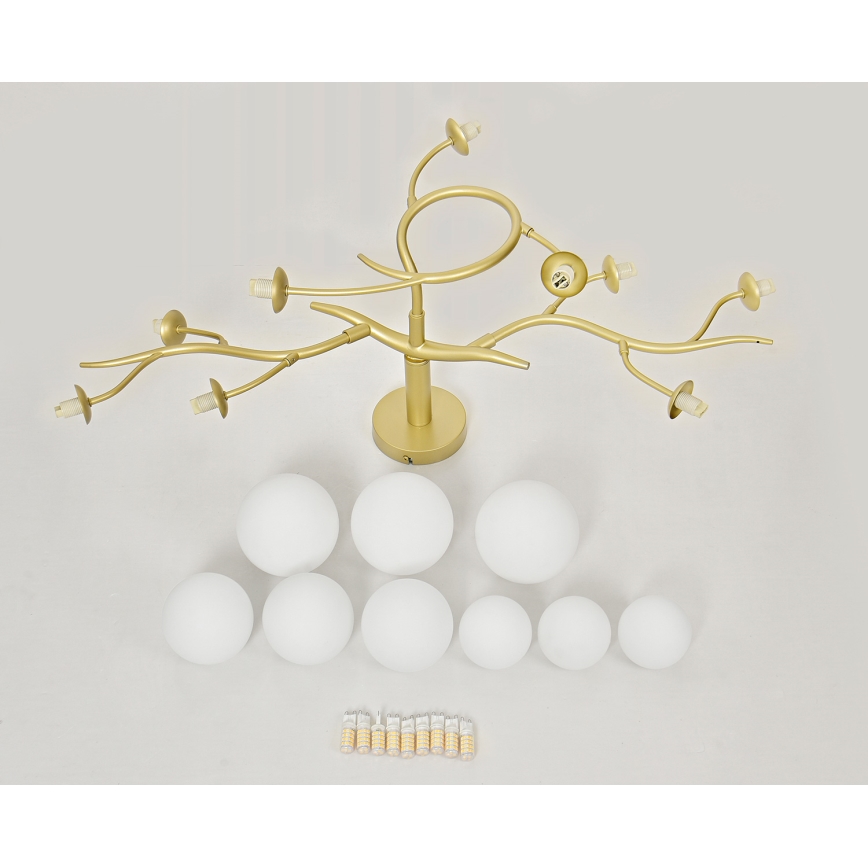 Brilagi - Lampadario a plafone LED MISTEL 9xG9/3W/230V oro/bianco