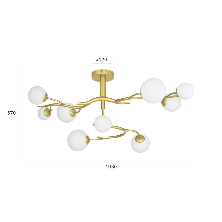 Brilagi - Lampadario a plafone LED MISTEL 9xG9/3W/230V oro/bianco