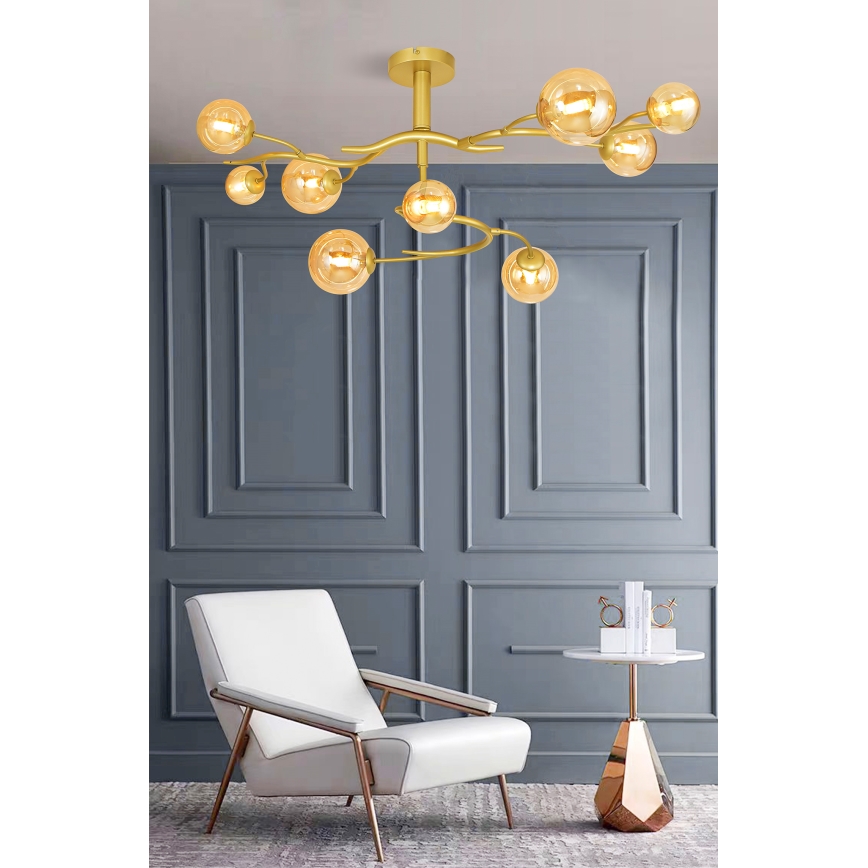 Brilagi - Lampadario a plafone LED MISTEL 9xG9/3W/230V oro