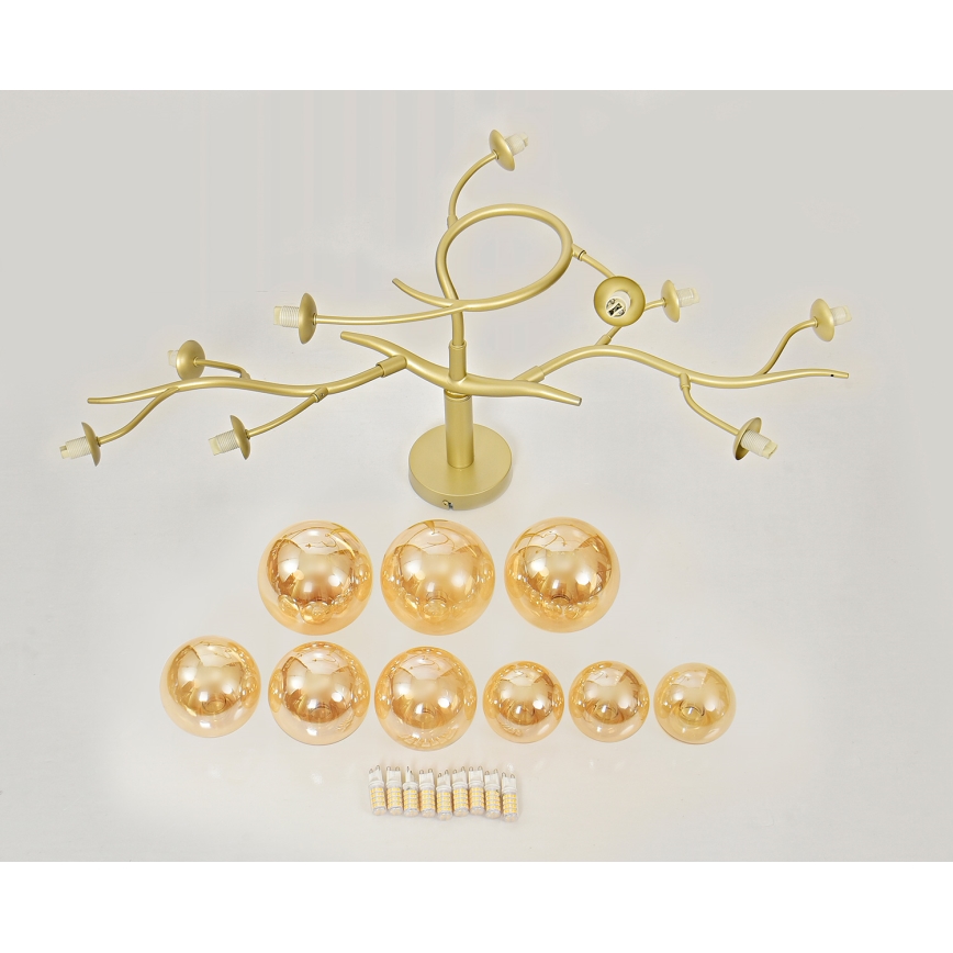 Brilagi - Lampadario a plafone LED MISTEL 9xG9/3W/230V oro