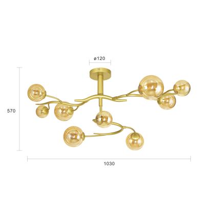 Brilagi - Lampadario a plafone LED MISTEL 9xG9/3W/230V oro