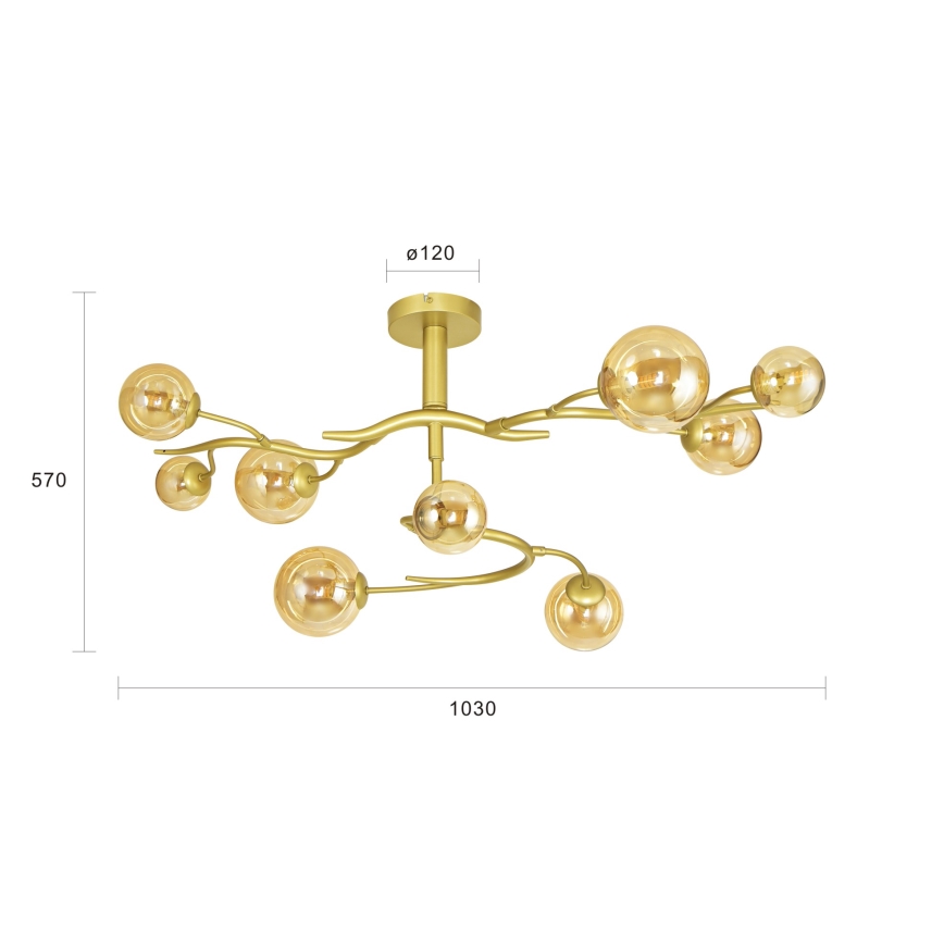 Brilagi - Lampadario a plafone LED MISTEL 9xG9/3W/230V oro