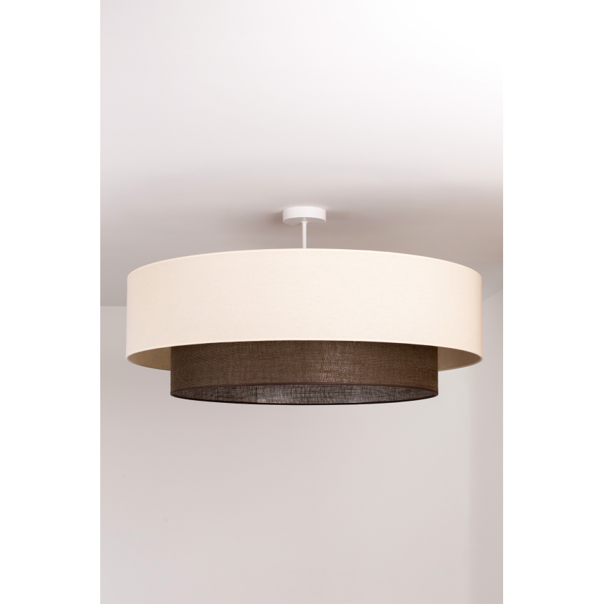 Brilagi - Lampadario a plafone LED Stile BOHO 3xE27/15W/230V Ø 80 cm crema/marrone