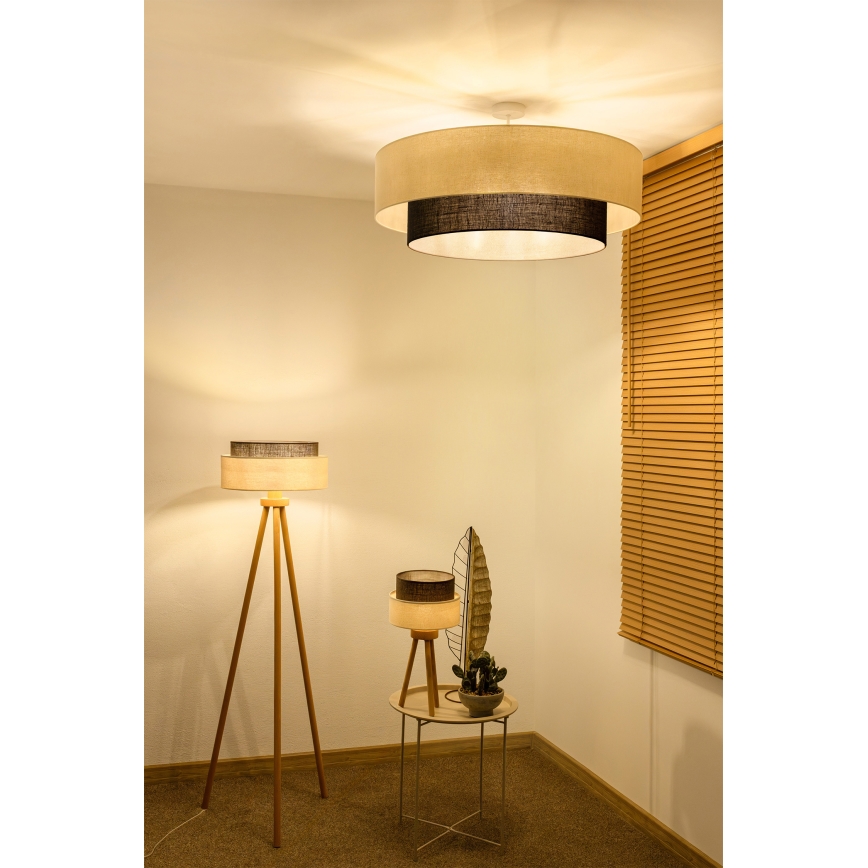 Brilagi - Lampadario a plafone LED Stile BOHO 3xE27/15W/230V Ø 80 cm crema/marrone