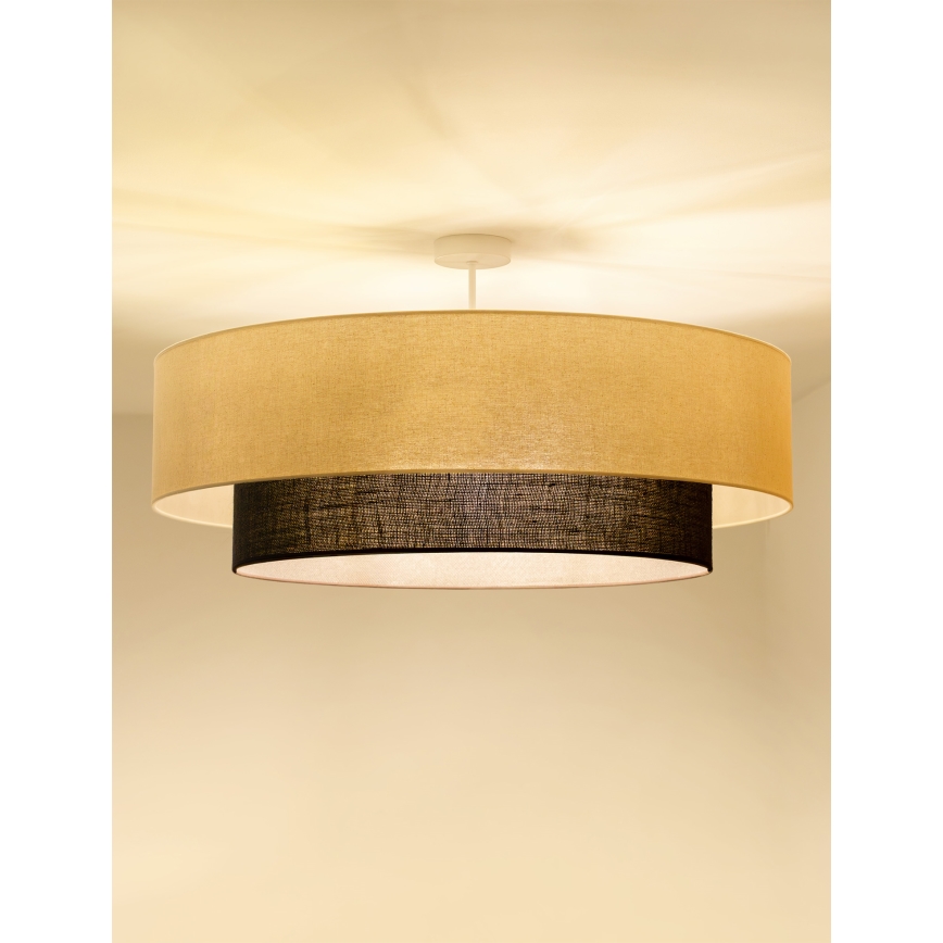 Brilagi - Lampadario a plafone LED Stile BOHO 3xE27/15W/230V Ø 80 cm crema/marrone