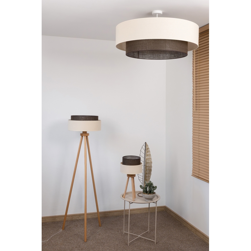 Brilagi - Lampadario a plafone LED Stile BOHO 3xE27/15W/230V Ø 80 cm crema/marrone