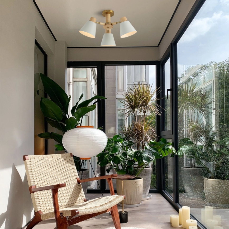 Brilagi - Lampadario a plafone LUND WOOD 3xE27/40W/230V Ø 50 cm legno