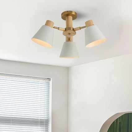 Brilagi - Lampadario a plafone LUND WOOD 3xE27/40W/230V Ø 50 cm legno