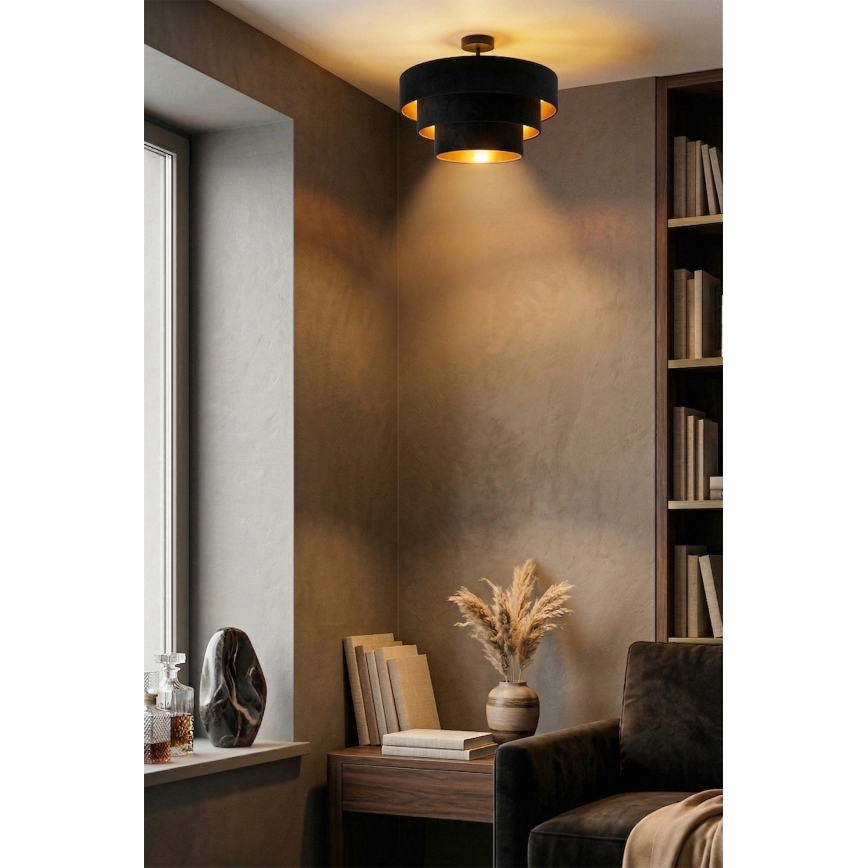 Brilagi - Lampadario a plafone LUNETA 1xE27/60W/230V Ø 40 cm nero/oro