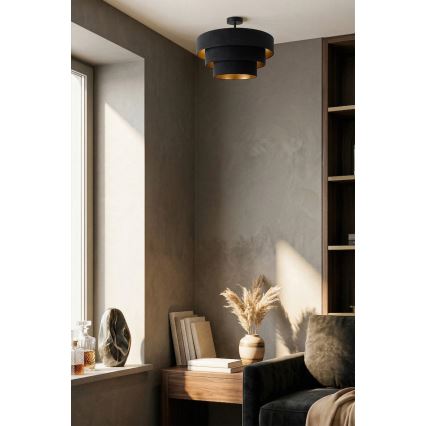 Brilagi - Lampadario a plafone LUNETA 1xE27/60W/230V Ø 40 cm nero/oro