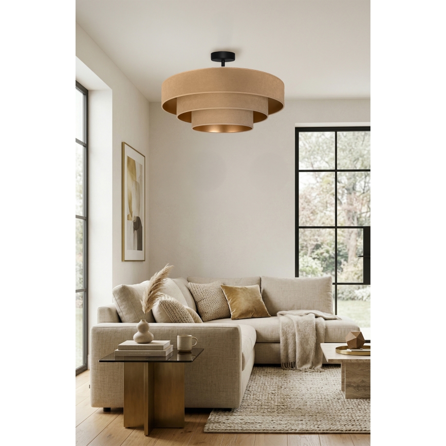 Brilagi - Lampadario a plafone LUNETA 3xE27/60W/230V Ø 80 cm beige/oro