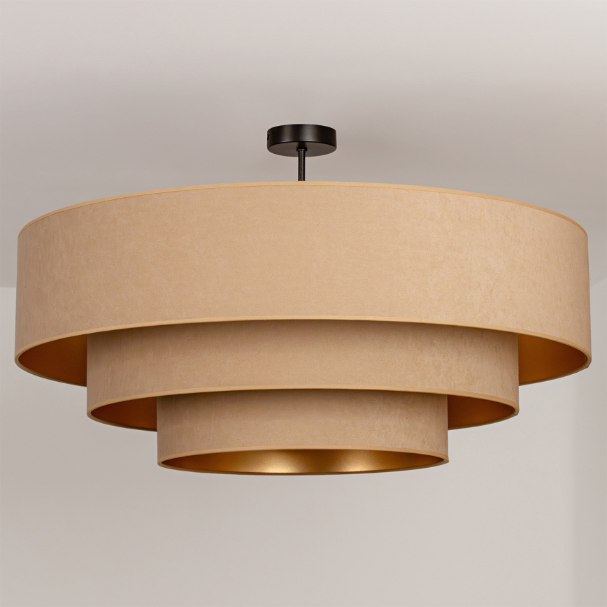 Brilagi - Lampadario a plafone LUNETA 3xE27/60W/230V Ø 80 cm beige/oro