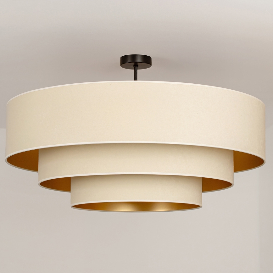 Brilagi - Lampadario a plafone LUNETA 3xE27/60W/230V Ø 80 cm crema/oro