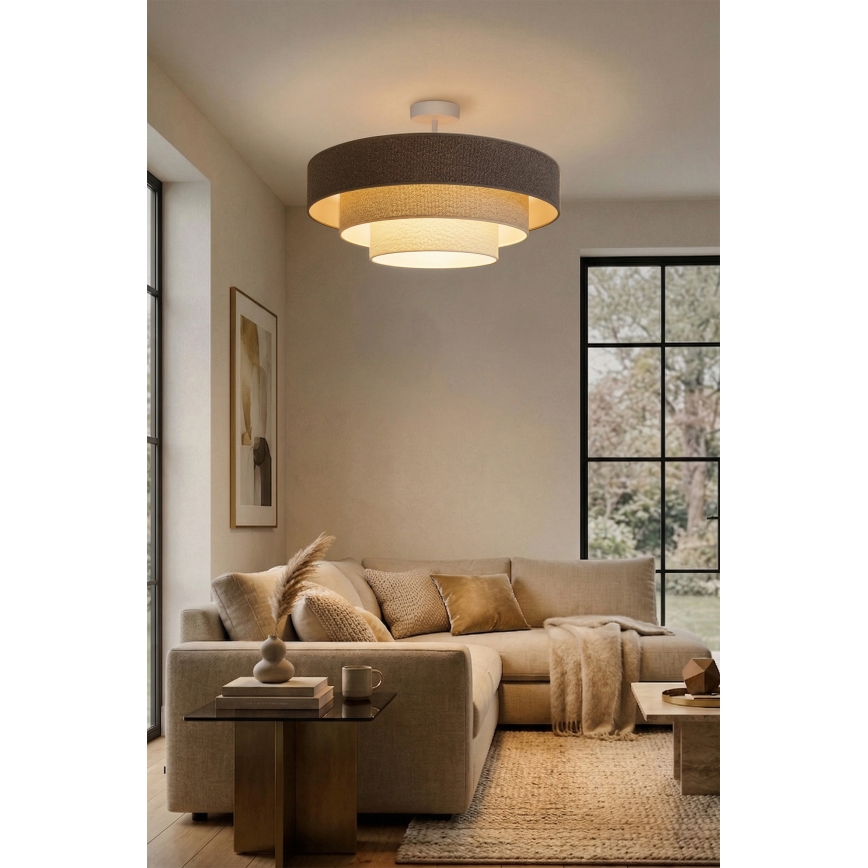 Brilagi - Lampadario a plafone LUNETA 3xE27/60W/230V Ø 80 cm grigio/crema/bianco