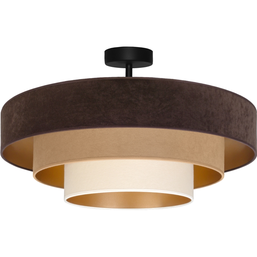 Brilagi - Lampadario a plafone LUNETA, 3xE27/60W/230V, Ø 80 cm, marrone/beige/crema
