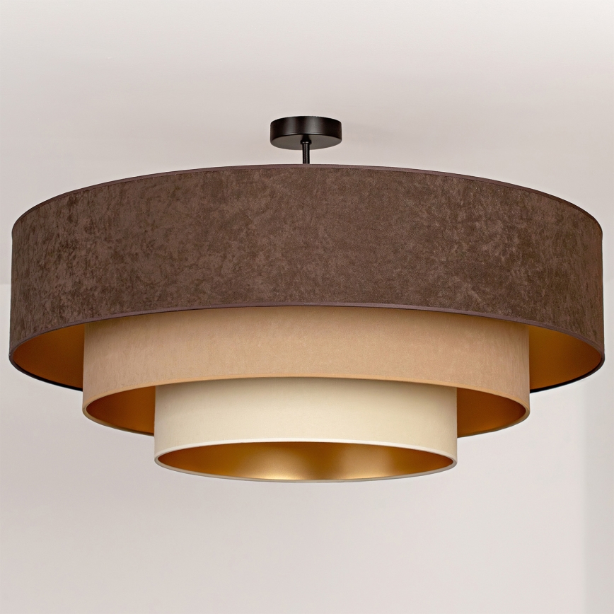 Brilagi - Lampadario a plafone LUNETA, 3xE27/60W/230V, Ø 80 cm, marrone/beige/crema