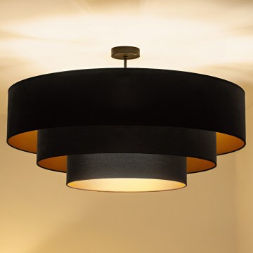 Brilagi - Lampadario a plafone LUNETA 3xE27/60W/230V Ø 80 cm nero/oro
