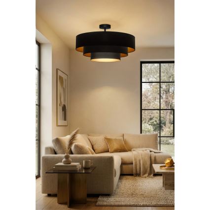 Brilagi - Lampadario a plafone LUNETA 3xE27/60W/230V Ø 80 cm nero/oro