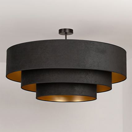 Brilagi - Lampadario a plafone LUNETA 3xE27/60W/230V Ø 80 cm nero/oro