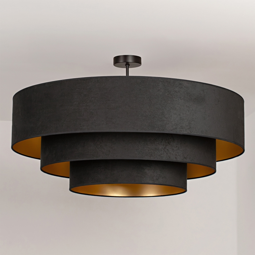 Brilagi - Lampadario a plafone LUNETA 3xE27/60W/230V Ø 80 cm nero/oro