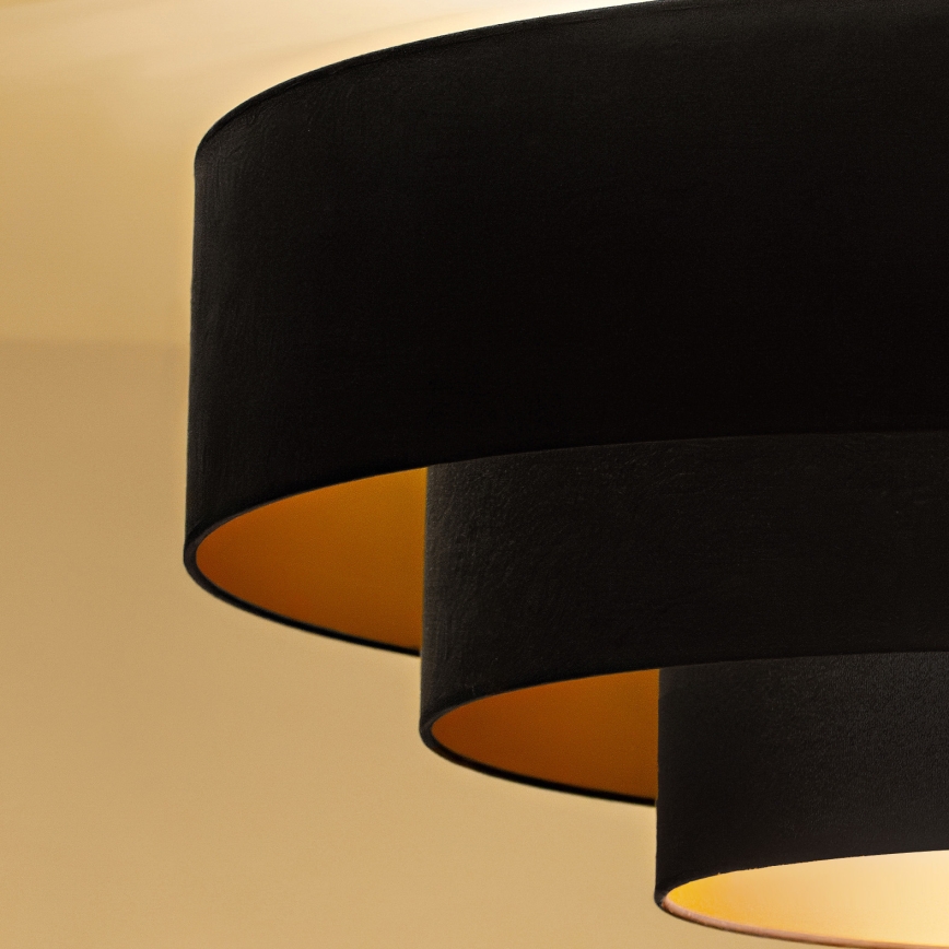 Brilagi - Lampadario a plafone LUNETA 3xE27/60W/230V Ø 80 cm nero/oro