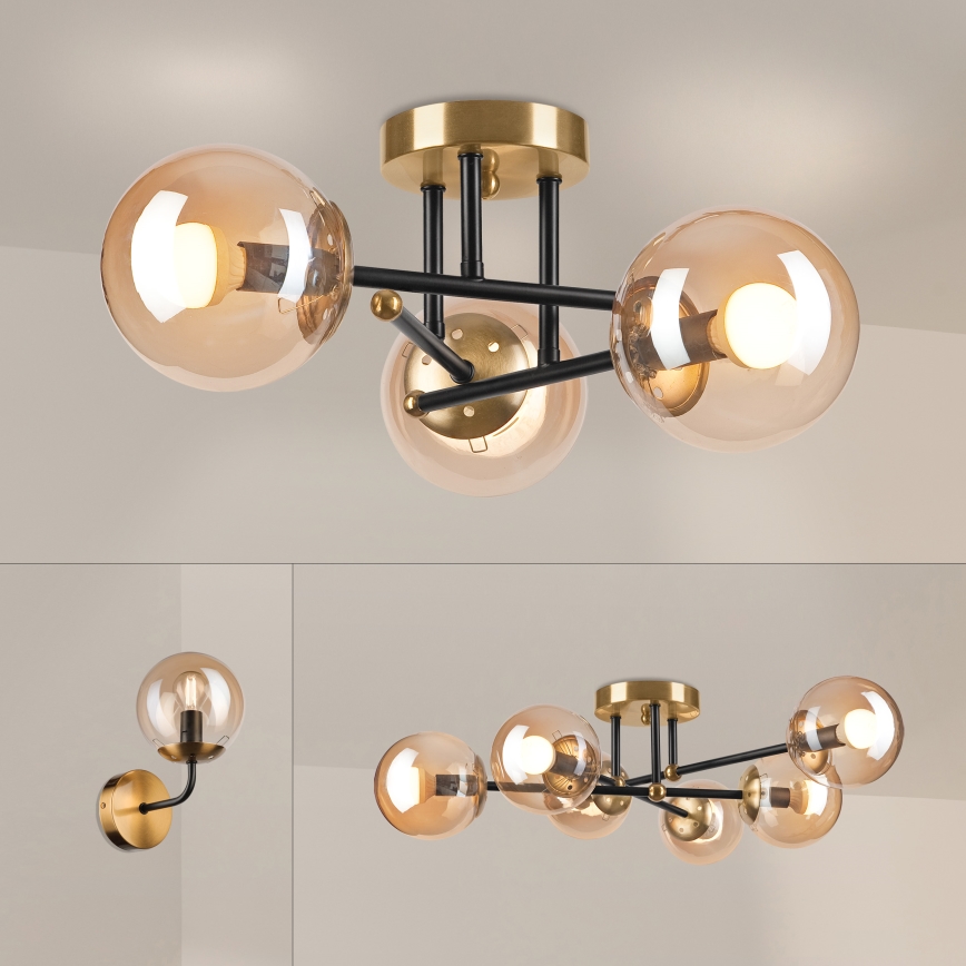 Brilagi - Lampadario a plafone MALIVA 3xE14/15W/230V in finitura oro