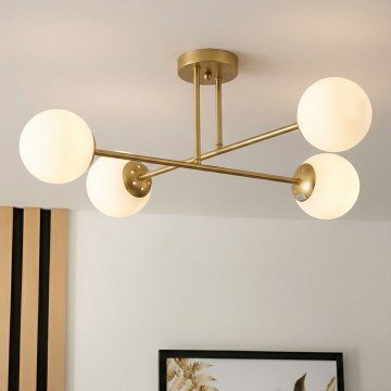 Brilagi - Lampadario a plafone MALIVA 4xE14/15W/230V oro/bianco