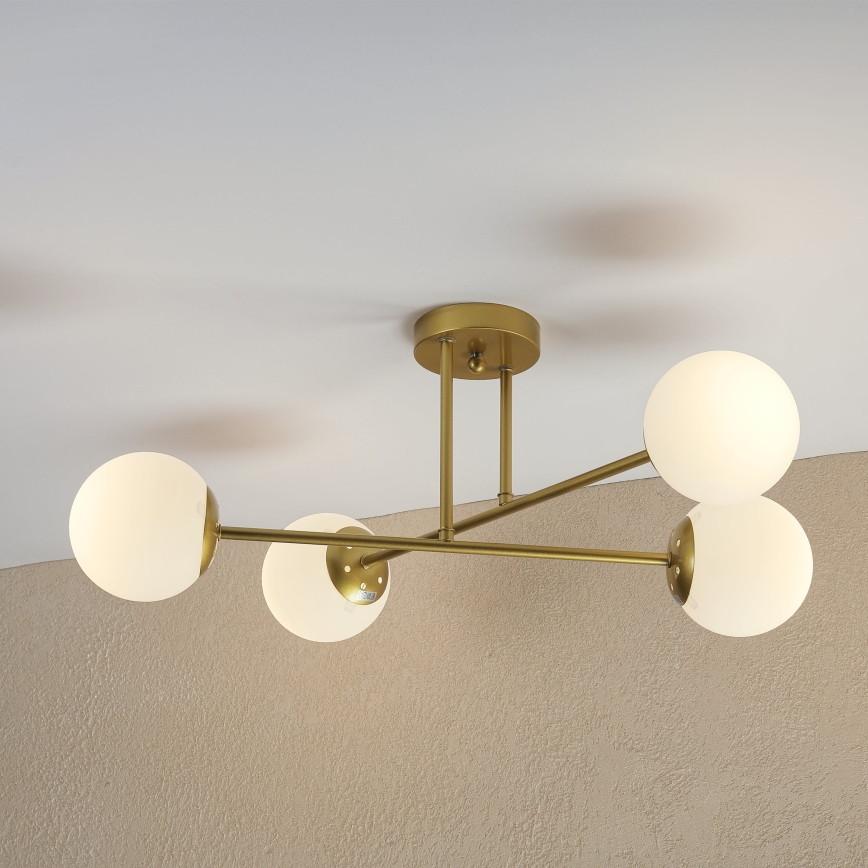 Brilagi - Lampadario a plafone MALIVA 4xE14/15W/230V oro/bianco