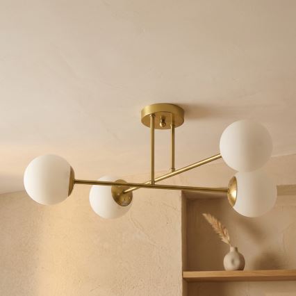 Brilagi - Lampadario a plafone MALIVA 4xE14/15W/230V oro/bianco