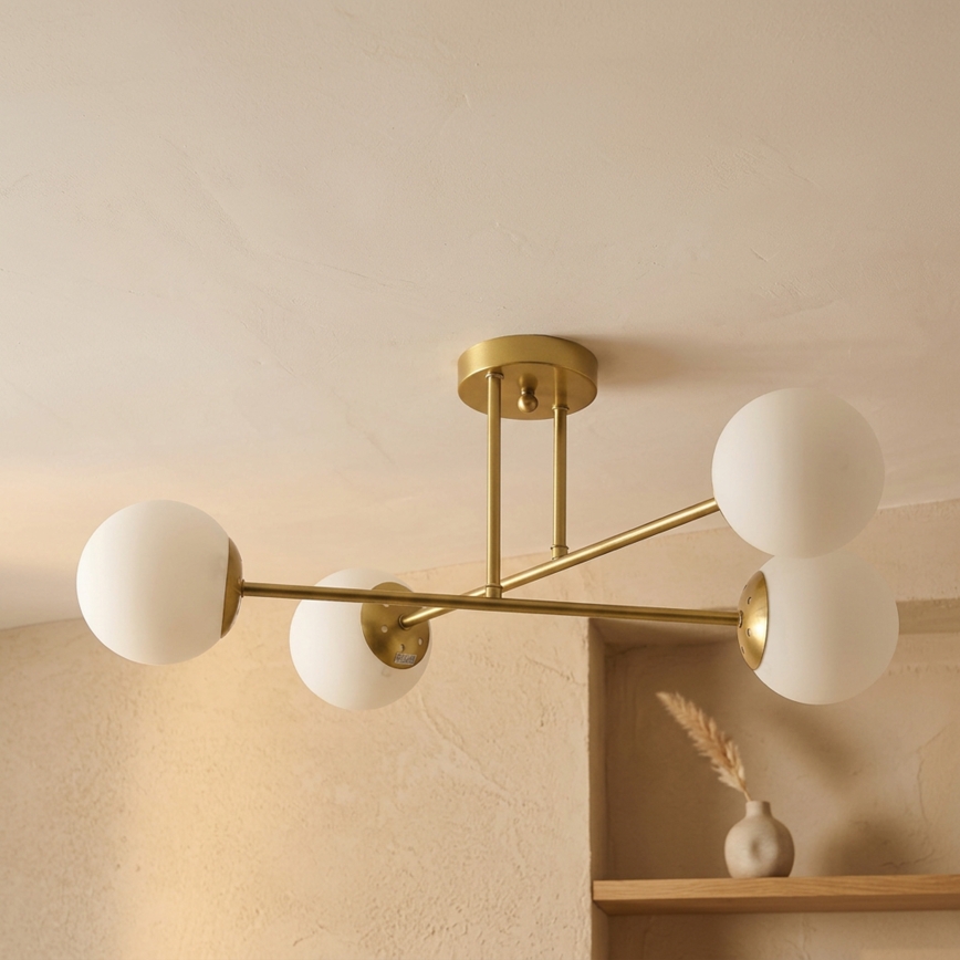 Brilagi - Lampadario a plafone MALIVA 4xE14/15W/230V oro/bianco