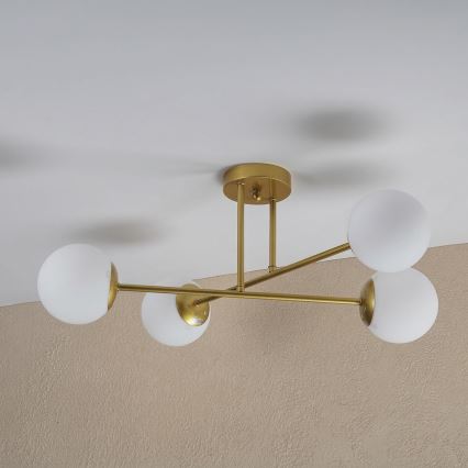 Brilagi - Lampadario a plafone MALIVA 4xE14/15W/230V oro/bianco