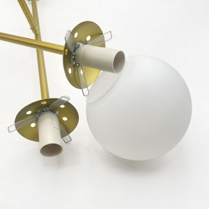 Brilagi - Lampadario a plafone MALIVA 4xE14/15W/230V oro/bianco