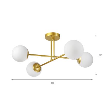 Brilagi - Lampadario a plafone MALIVA 4xE14/15W/230V oro/bianco