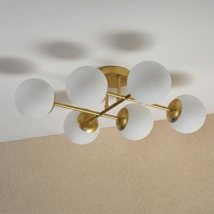 Brilagi - Lampadario a plafone MALONY 6xE14/20W/230V dorato