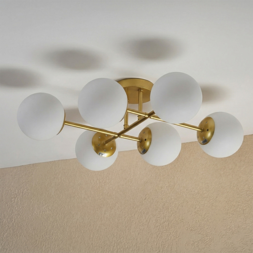 Brilagi - Lampadario a plafone MALONY 6xE14/20W/230V dorato