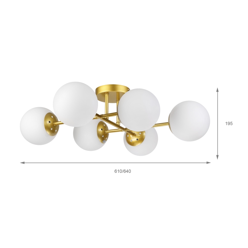 Brilagi - Lampadario a plafone MALONY 6xE14/20W/230V dorato