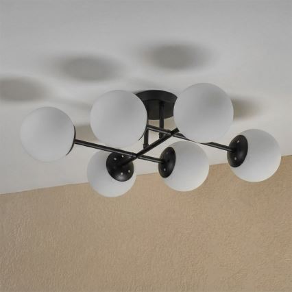 Brilagi - Lampadario a plafone MALONY 6xE14/20W/230V nero