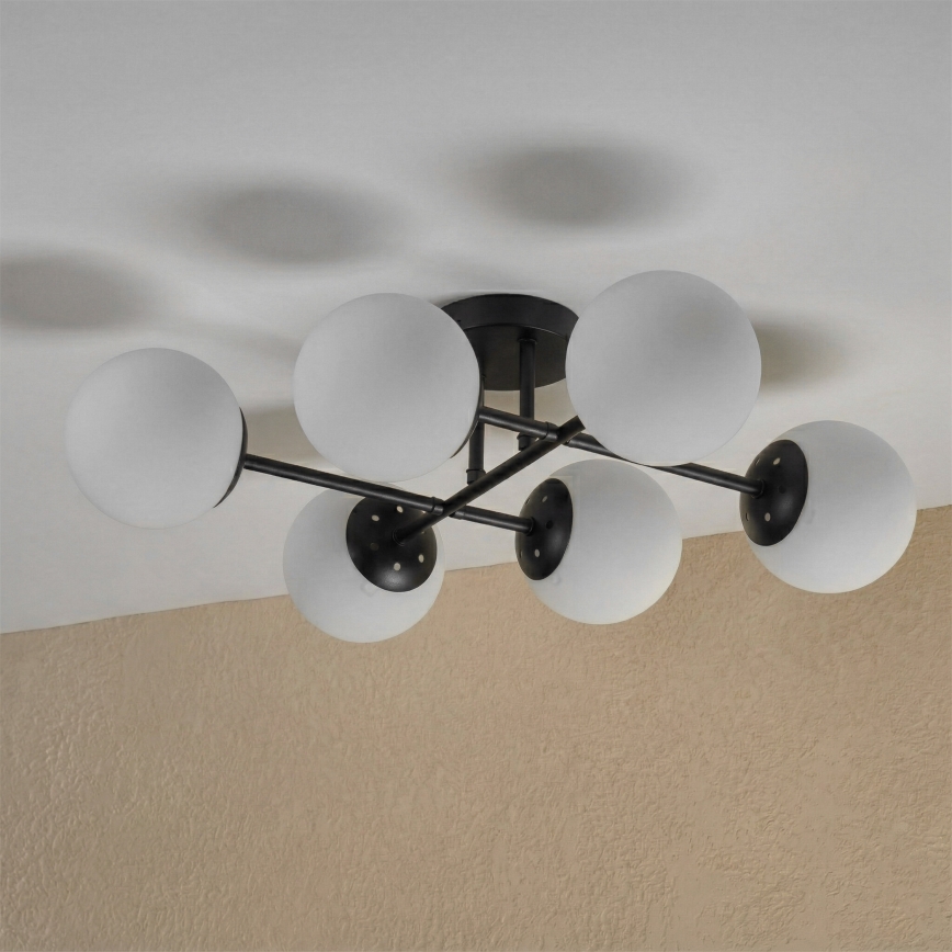 Brilagi - Lampadario a plafone MALONY 6xE14/20W/230V nero