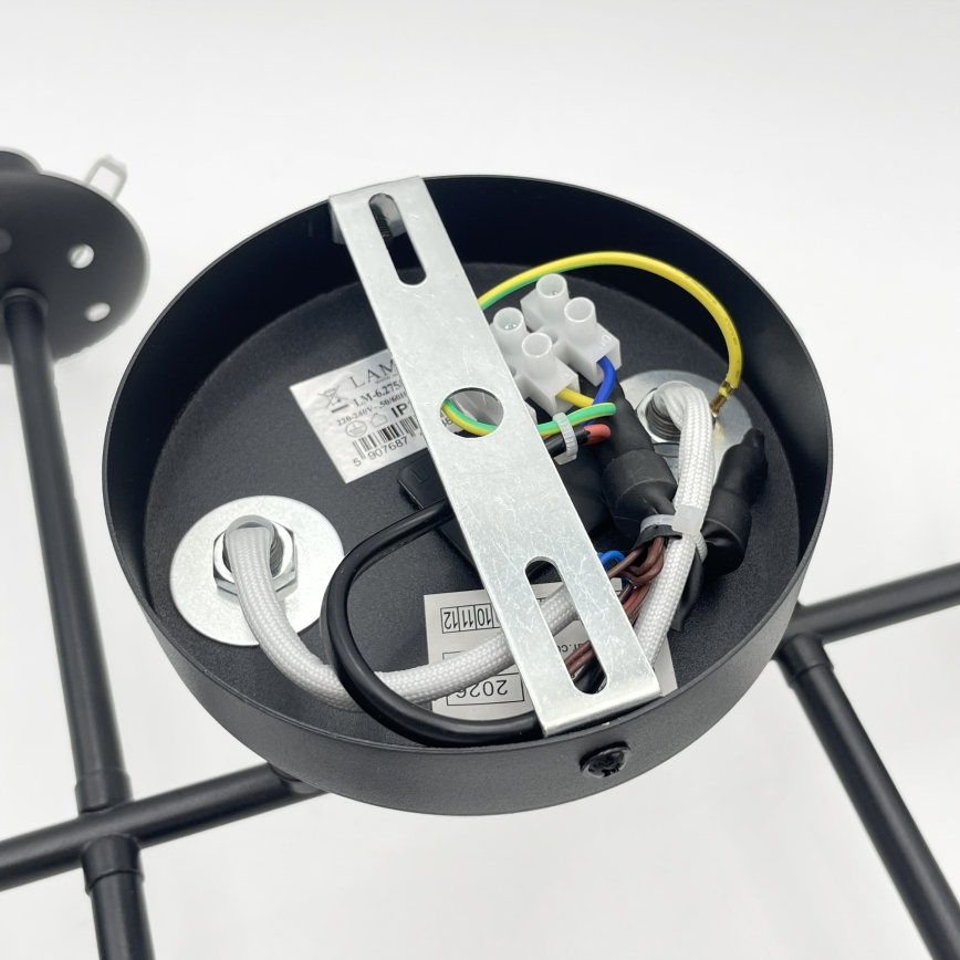 Brilagi - Lampadario a plafone MALONY 6xE14/20W/230V nero