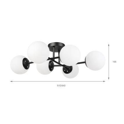Brilagi - Lampadario a plafone MALONY 6xE14/20W/230V nero