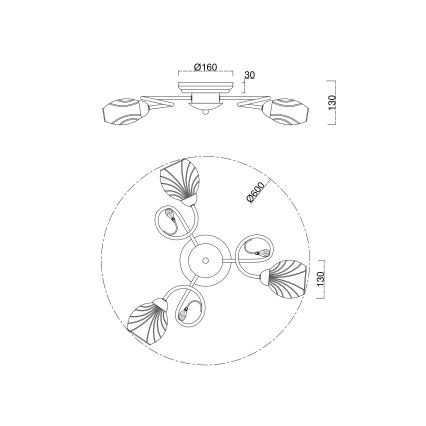 Brilagi - Lampadario a plafone MEGAPOLIS 3xE14/60W/230V oro